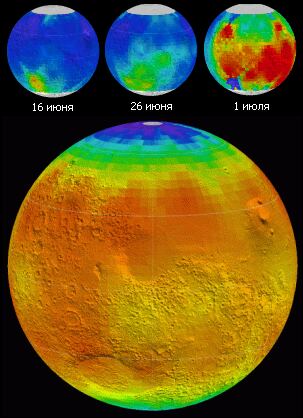 Картинка к новости 'Космический аппарат Mars Global Surveyor наблюдает за крупнейшей песчаной бурей, подобной которой на Марсе не было несколько десятилетий'